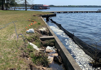 damaged seawall