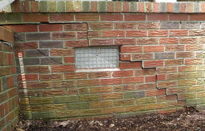 cracks in brick wall
