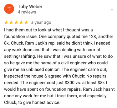 Ram jack vs competitors trust and honest foundation repair review