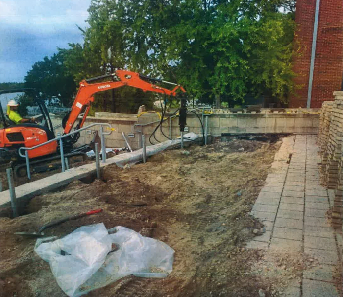 Commercial helical piles installed Tryon Palace