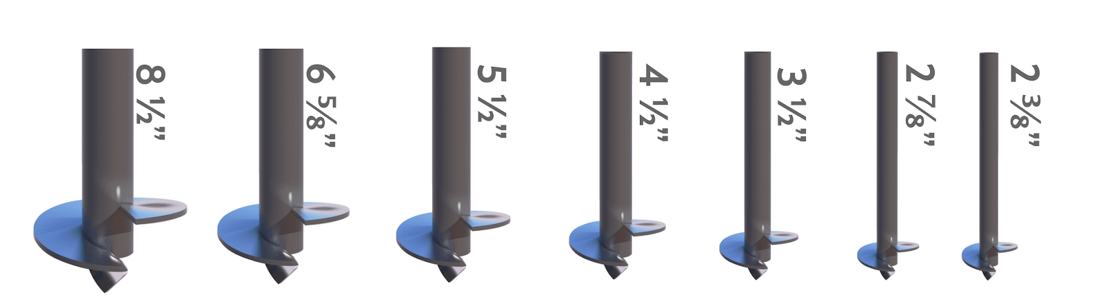 commercial helical piles sizes